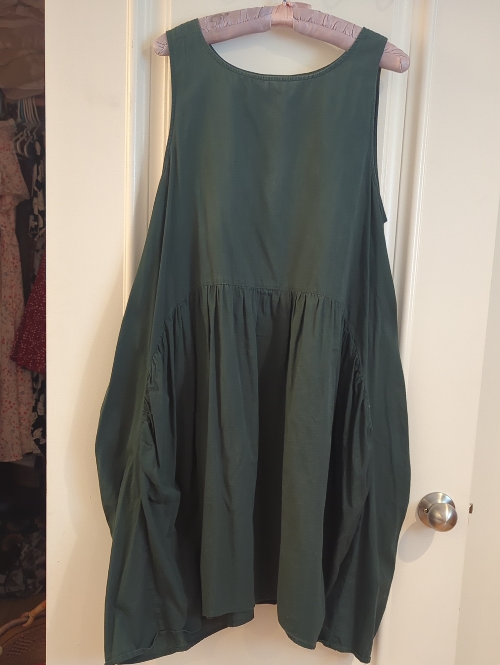 Gorman Organic Cotton Smock Dress Midi Green Size 14